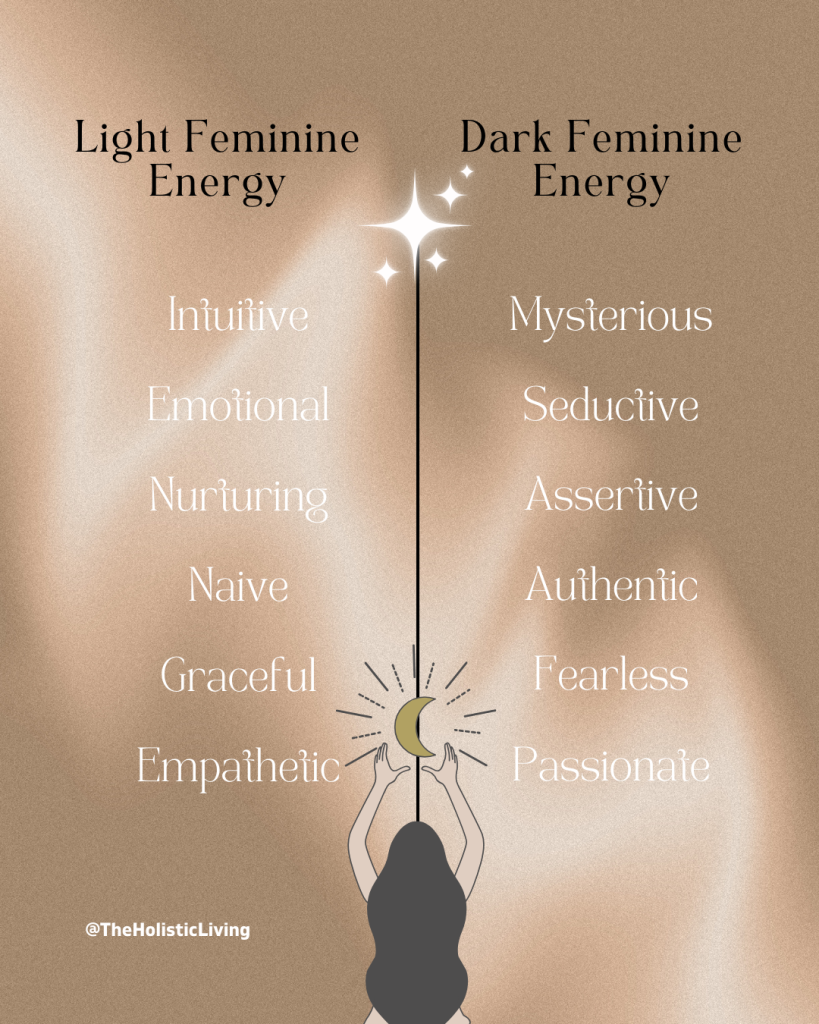 Difference between dark feminine energy and light feminine energy
