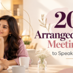 Indian couple having a friendly conversation during their first arranged marriage meeting illustrating 20 arranged marriage meeting tips to speak confidently
